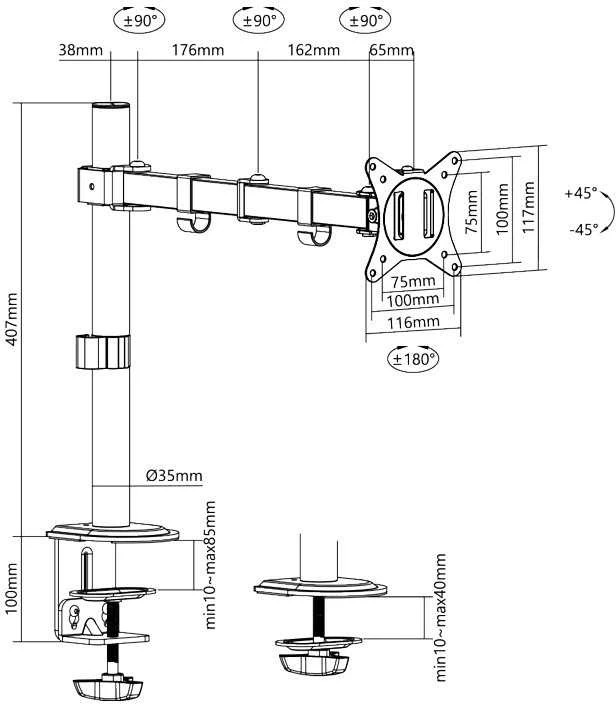 „LogiLink“ stalinis laikiklis monitoriui 17"–32" (BP0171)