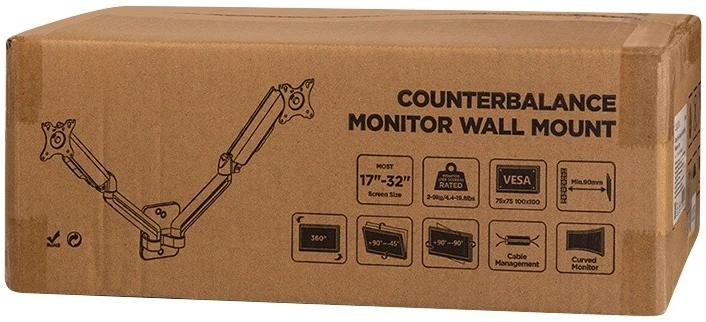 LOGILINK BP0146 Dviejų monitorių sieninis laikiklis 17–32 colių dujinė spyruoklė, 90–540 mm