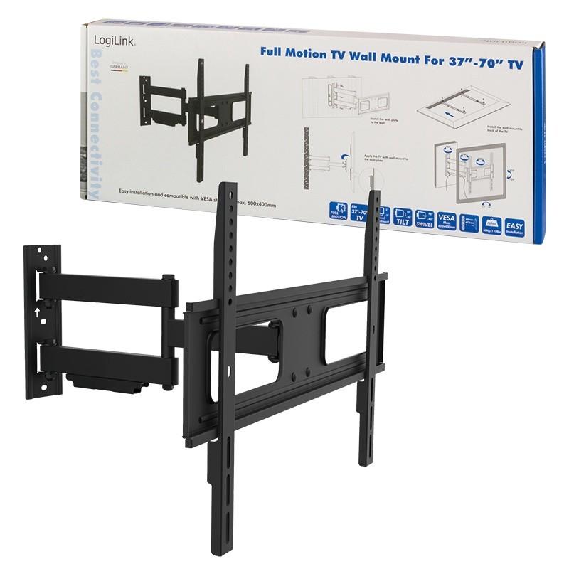 Logilink BP0019 TV Sieninis laikiklis, 37"-70", pakreipimas +10°-20°,pasukamas +-90°, 473mm | Prisijungti | Sieninis laikiklis | BP0019 | 37-70 " | Maksimalus svoris (keliamoji galia) 50 kg | Juodas