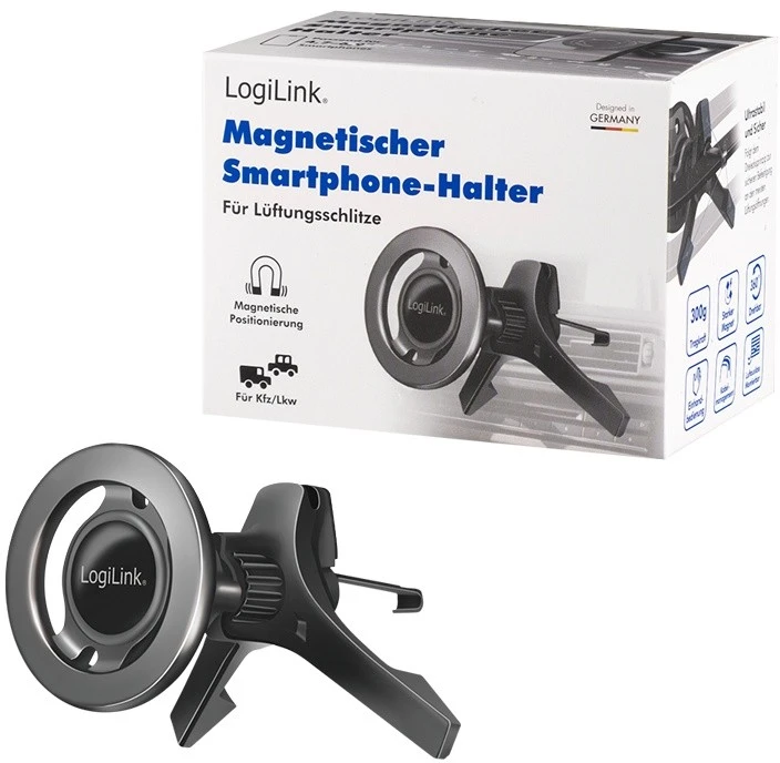 LogiLink Logilink Magnetic 3 taškų išmaniojo telefono laikiklis juoda