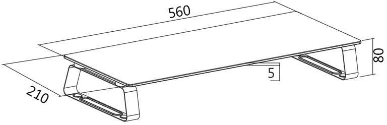 LogiLink Monitoriaus pagrindas, stiklas, 560x210, iki 20kg
