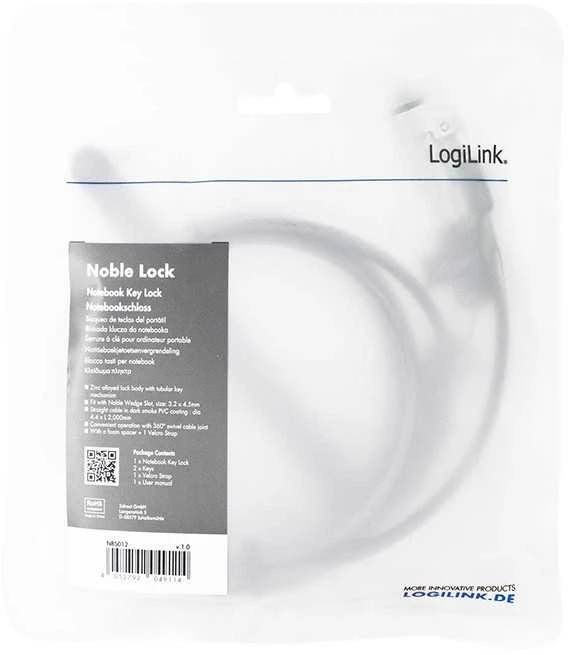 LOGILINK NBS012 Noble Lock nešiojamojo kompiuterio apsauga su raktu