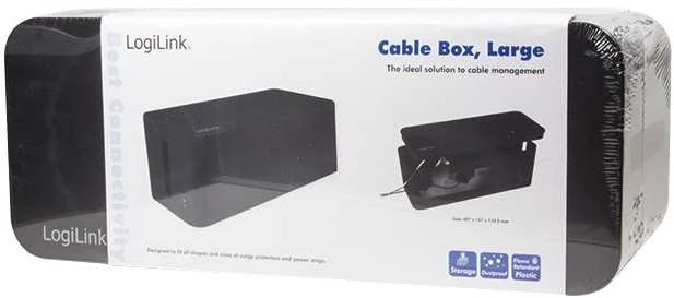 LogiLink Organizer kabli cable box, juoda