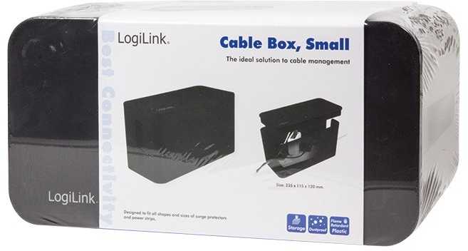LogiLink Organizer kabli cable box, juoda