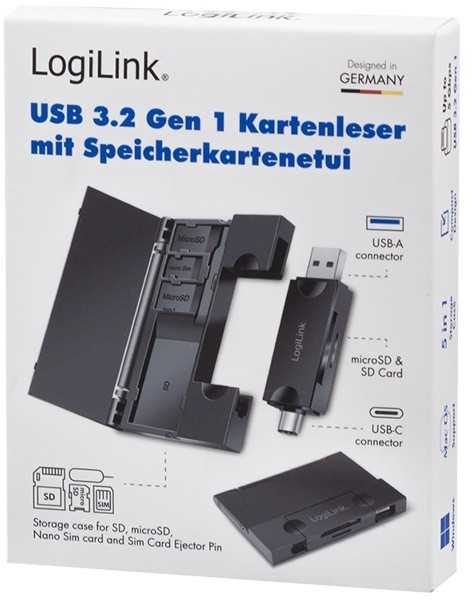 Atminties kortelė LogiLink Skaitytuvas kart usb3.2 gen 1, sd/microsd