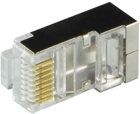 LogiLink Wtyki rj45 cat.6 100szt. ekranowane su osłoną, juoda