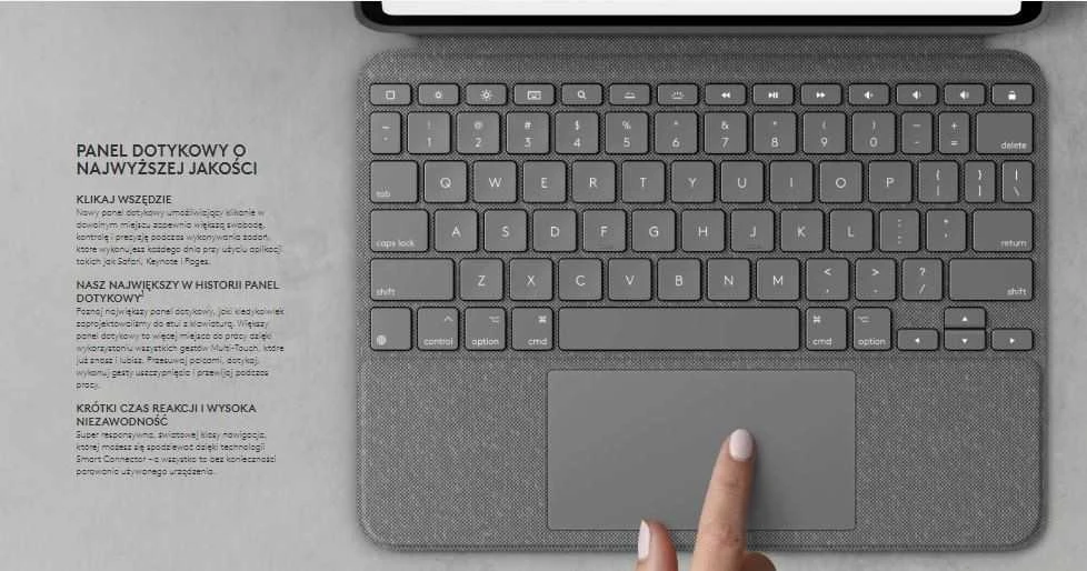 „Logitech Combo Touch iPadPro 12.9 Graphite“.