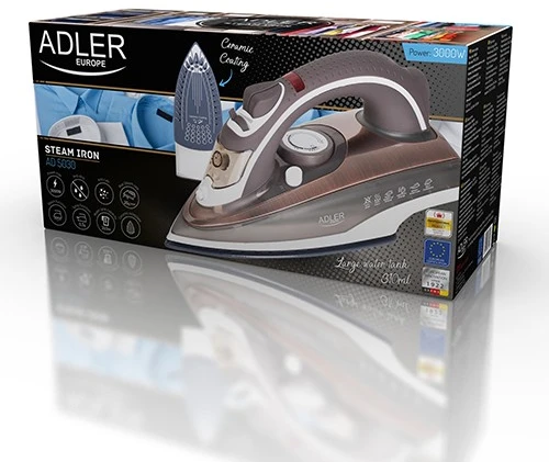 Adler | Lygintuvas | AD 5030 | Garų lygintuvas | 3000 W | Vanduo tank capacity 310 ml | Continuous steam 20 g/min | Brown