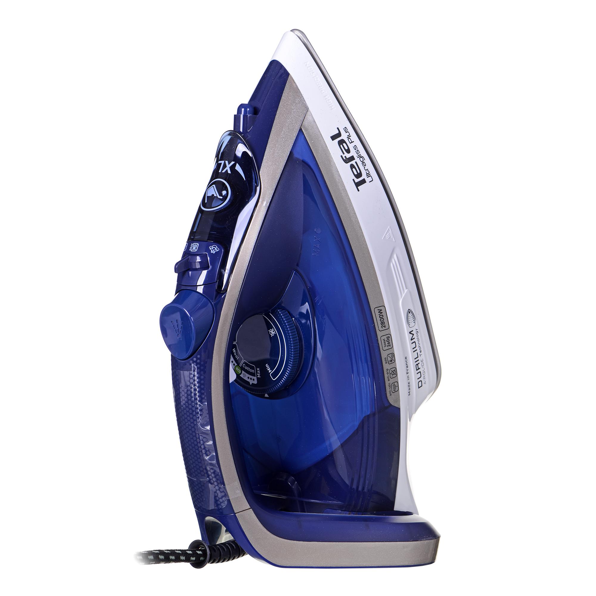 TEFAL | Garų lygintuvas | FV6812E0 Ultragliss Plus | Garų lygintuvas | 2800 W | Vanduo tank capacity 270 ml | Continuous steam 50 g/min | Mėlyna/Baltas