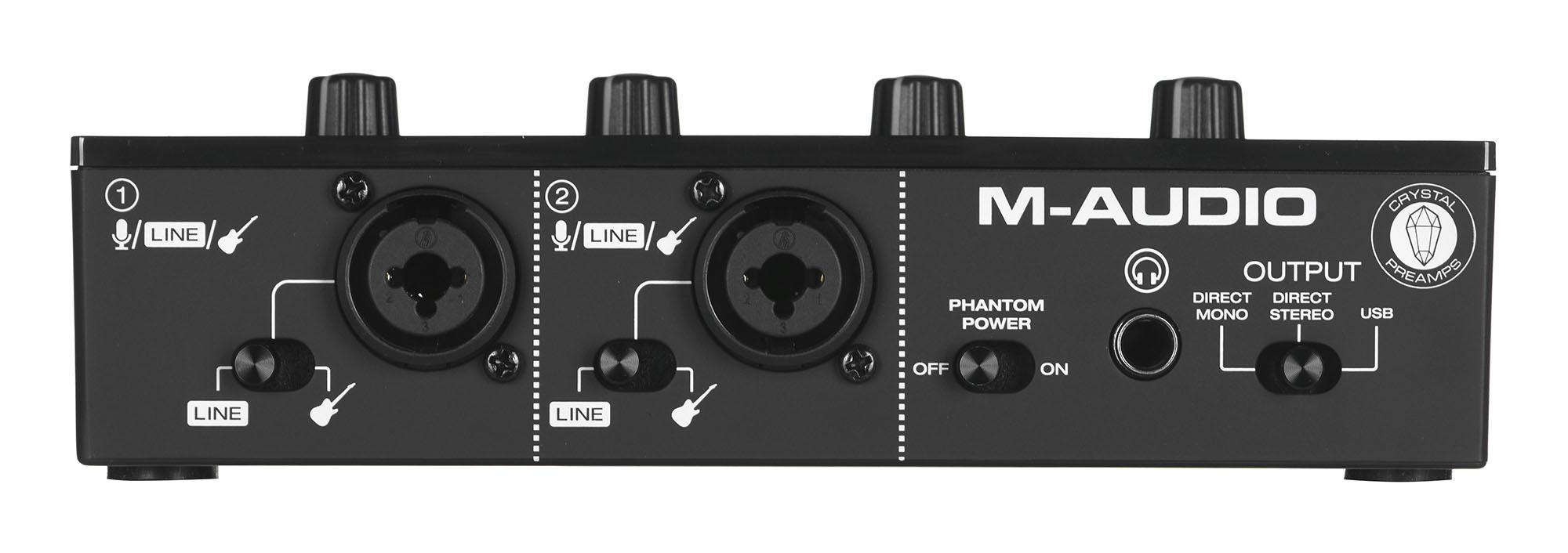 M-AUDIO M-Track Duo USB garso sąsaja Crystal pirminis stiprintuvas 16 bitų 48 kHz Juodas