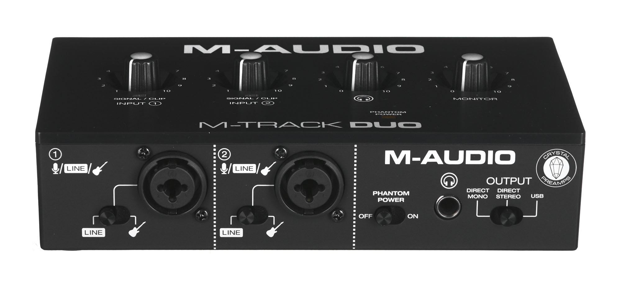 M-AUDIO M-Track Duo USB garso sąsaja Crystal pirminis stiprintuvas 16 bitų 48 kHz Juodas
