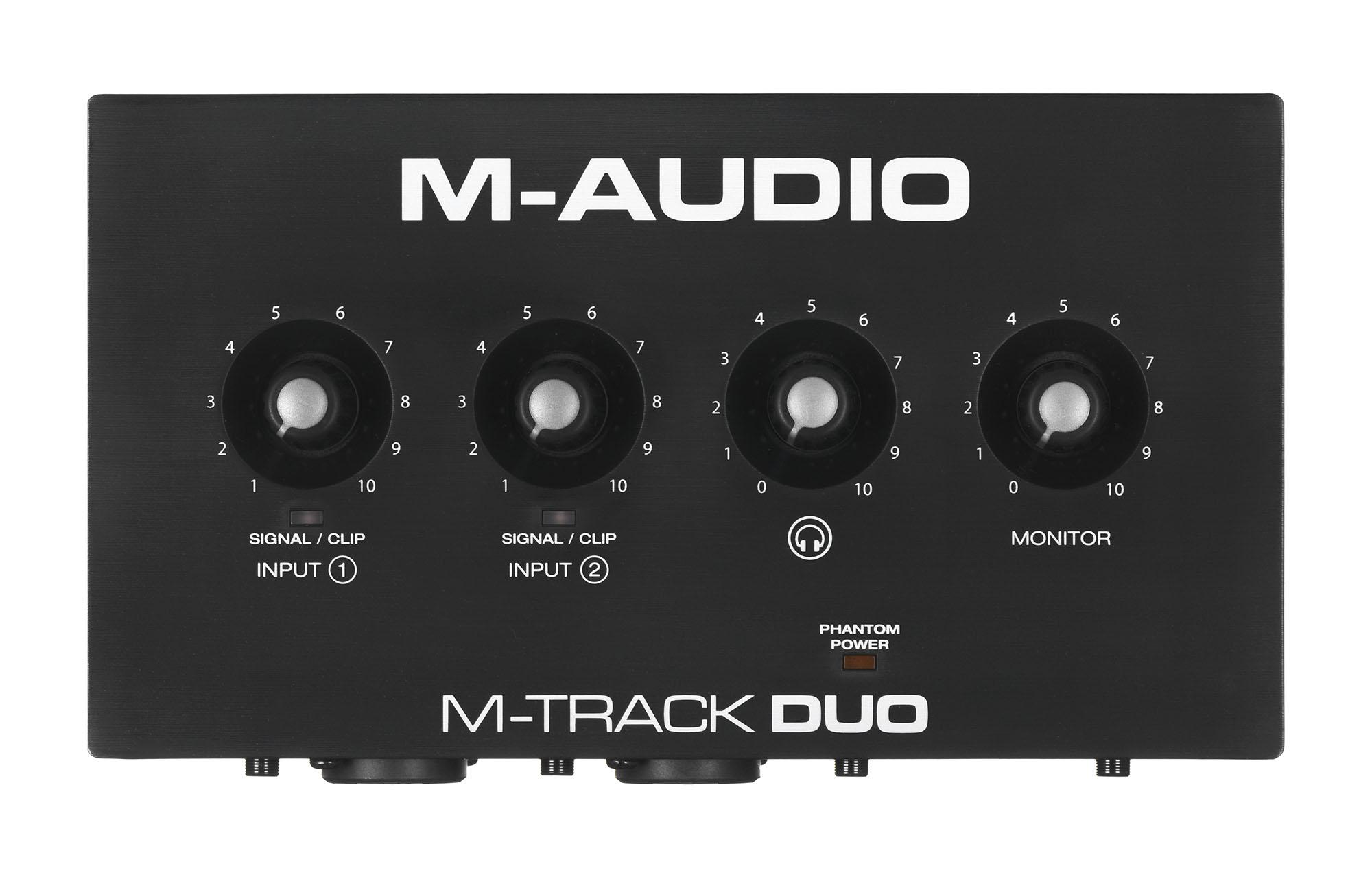 M-AUDIO M-Track Duo USB garso sąsaja Crystal pirminis stiprintuvas 16 bitų 48 kHz Juodas