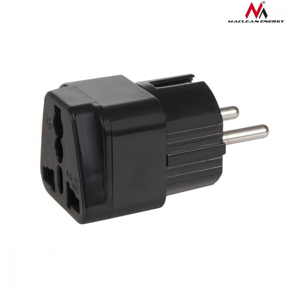 MACLEAN MCE155 Maclean MCE155 Adapterio lizdas UK ant EU kištuko universalus juodas