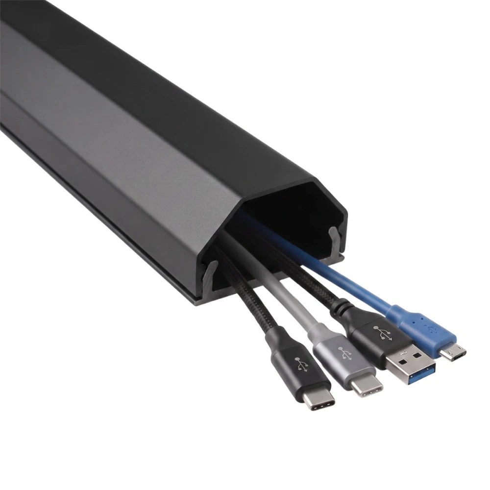 Aliumininė maskavimo juosta kabliams Maclean, 33x18x750mm, juoda, MCTV-897 B