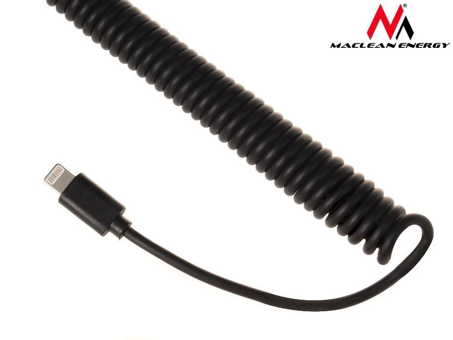 Maclean MCE76 37545 Automobilinis įkroviklis 2xUSB, 5.2A, „Lightning“ spiralė 1.8m