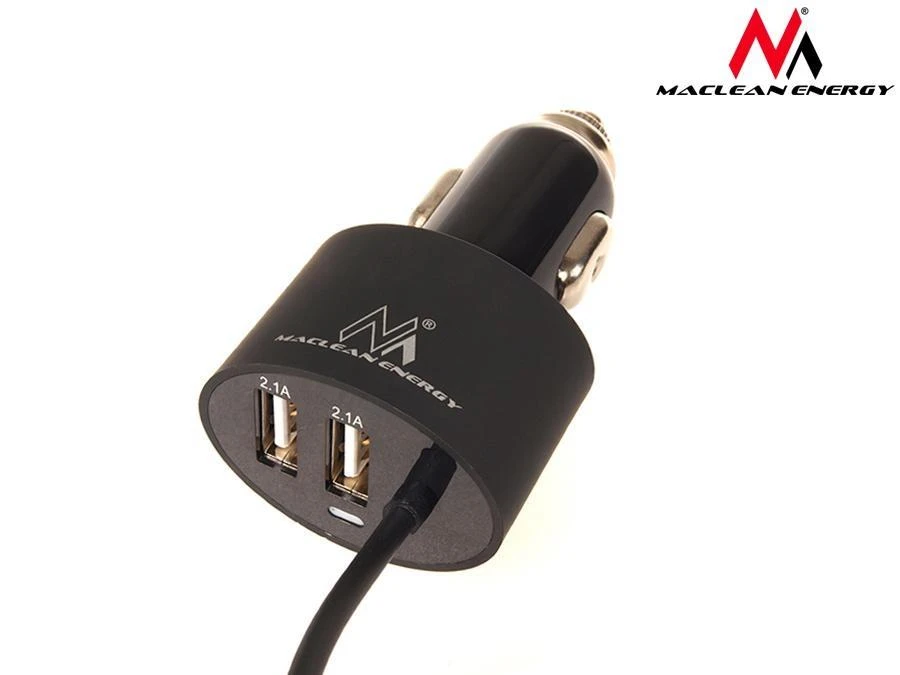Maclean MCE76 37545 Automobilinis įkroviklis 2xUSB, 5.2A, „Lightning“ spiralė 1.8m