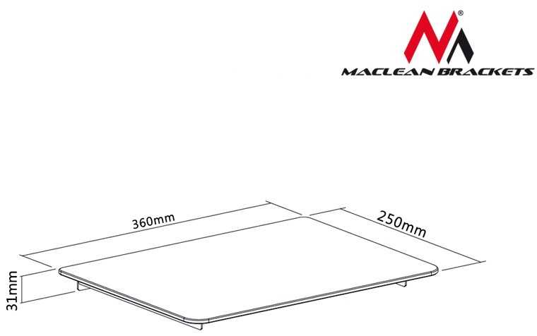 Maclean DVD lentynos laikiklis 8kg mc-629