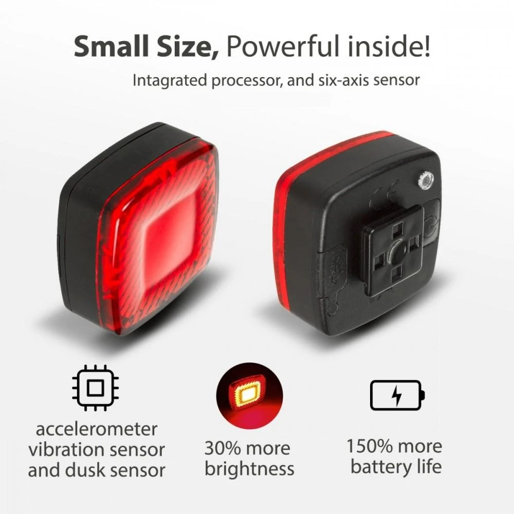 Lampka „Maclean“ LED galinis dviračio žibintas, prieblandos jutiklis, USB automatinis išsijungimas COB, maks. 125 lm, 450 mAh baterija, MCE355