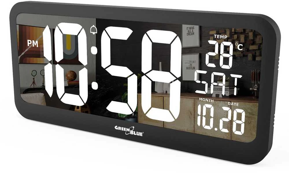 Maclean Greenblue LCD sieninis laikrodis su temperatūros jutikliu GB214