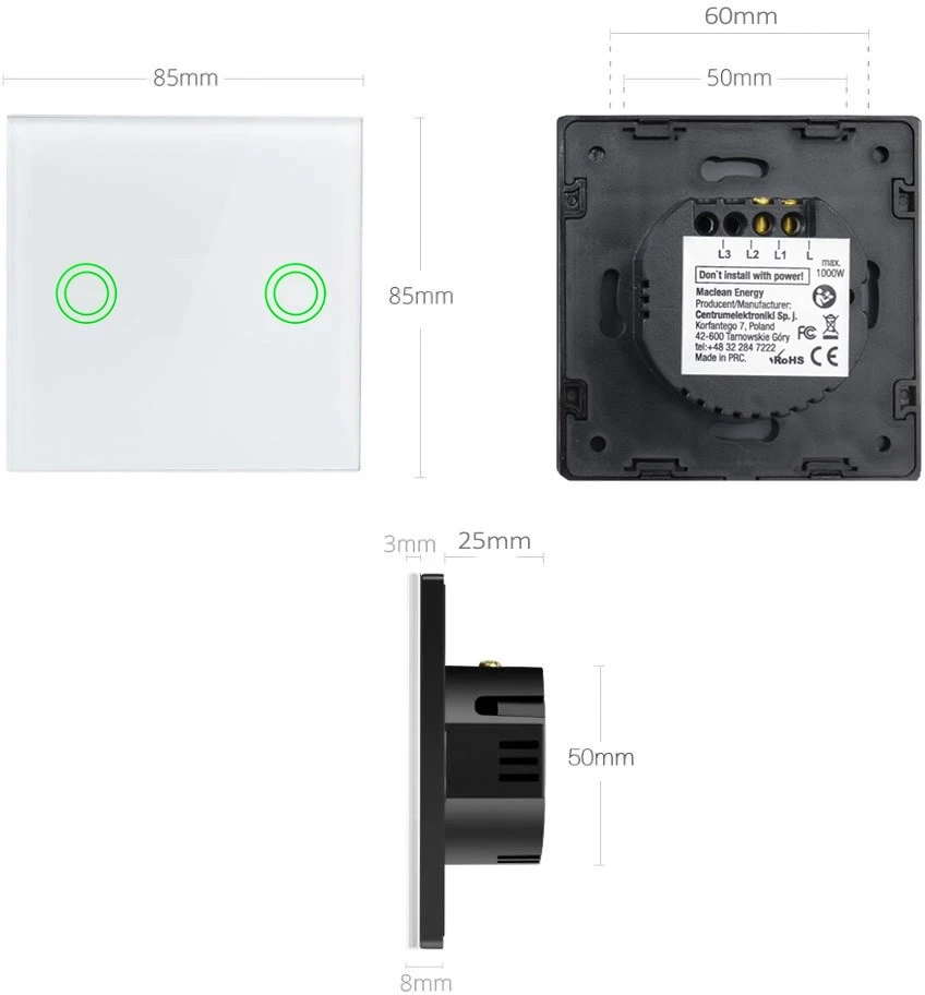 Maclean Touch Light Switch rozetė