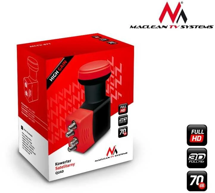 MACLEAN MCTV-671 Maclean MCTV-671 High Gain Quad 4 krypčių LNB High Gain
