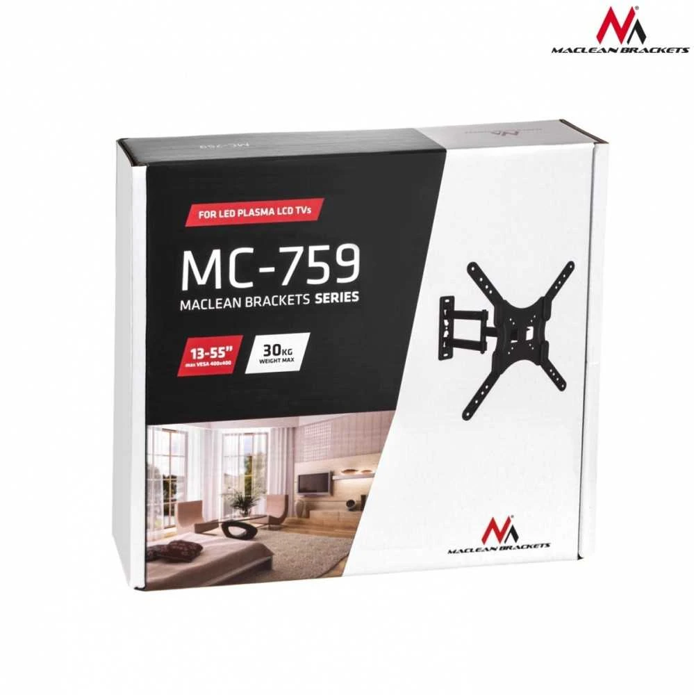 Maclean MC-759 televizoriaus sieninis laikiklis (sieninis; 13" - 55"; maks. 30 kg)