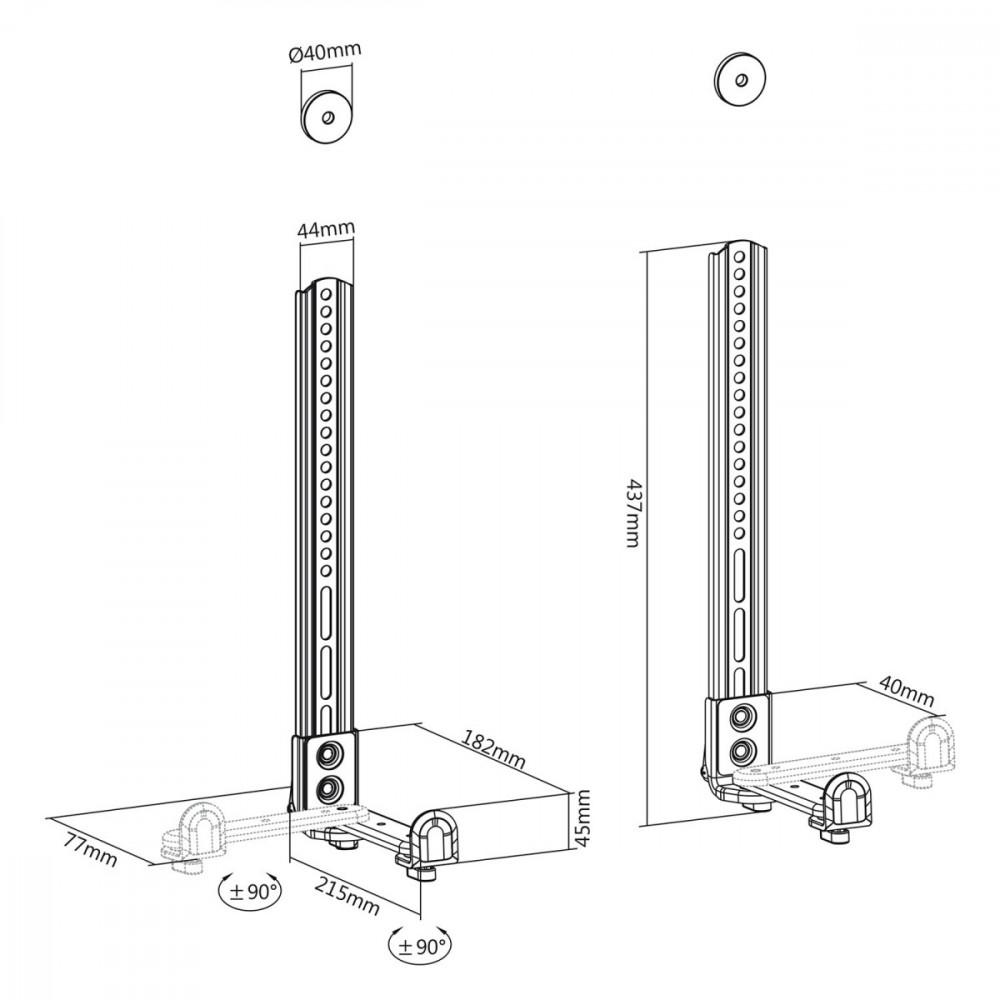 Laikiklis Maclean MC-914 Universal Soundbar Mount garsiakalbio laikiklio tvirtinimas prie televizoriaus iki 15 kg VESA, taupantis erdvę