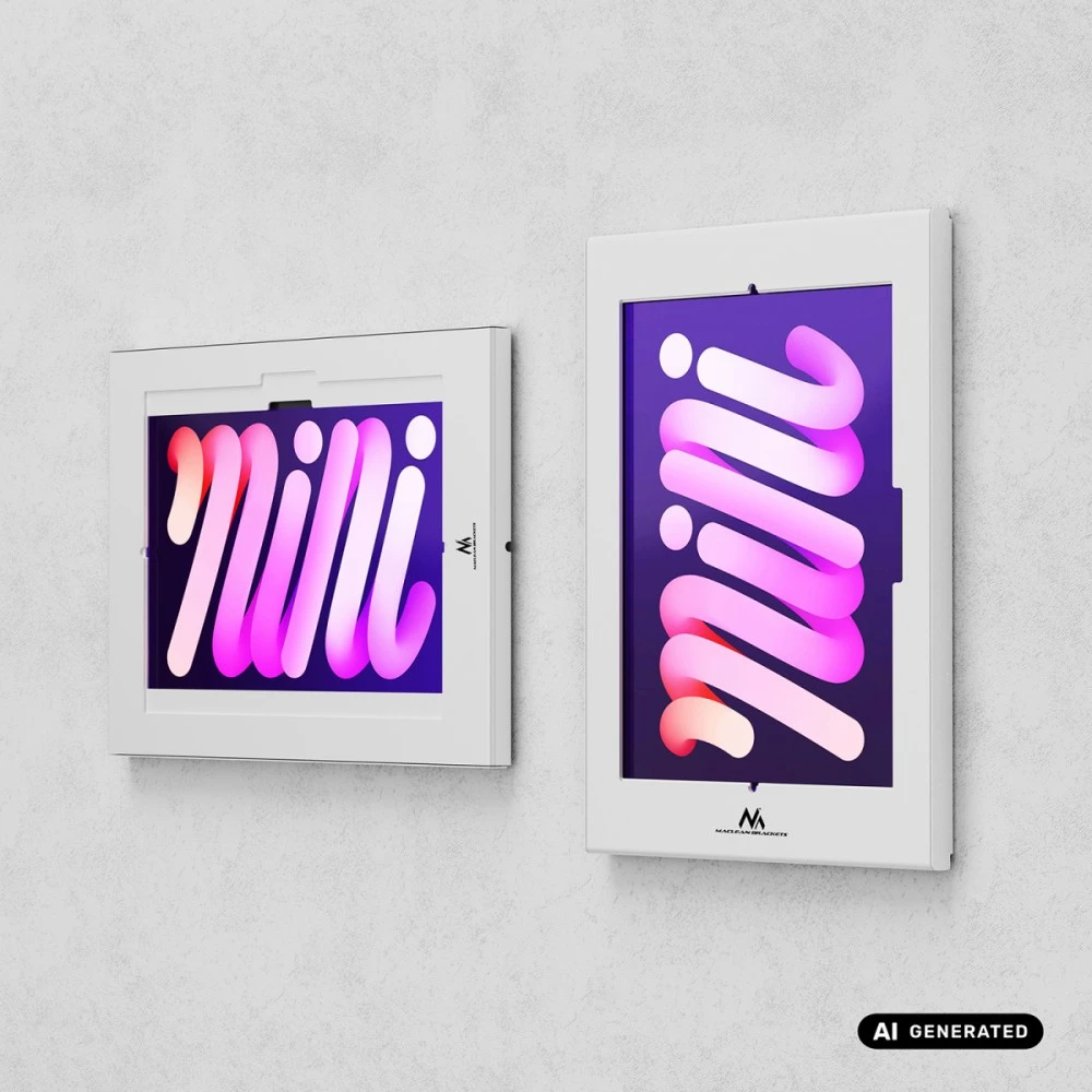 Laikiklis reklamowy do tabletu Maclean, su blokadą. 12.4"-13", iPad Air/ Pro, Samsung Tab S10+/S9+/S8+/S7+, 257x350x22mm, MC-950 B