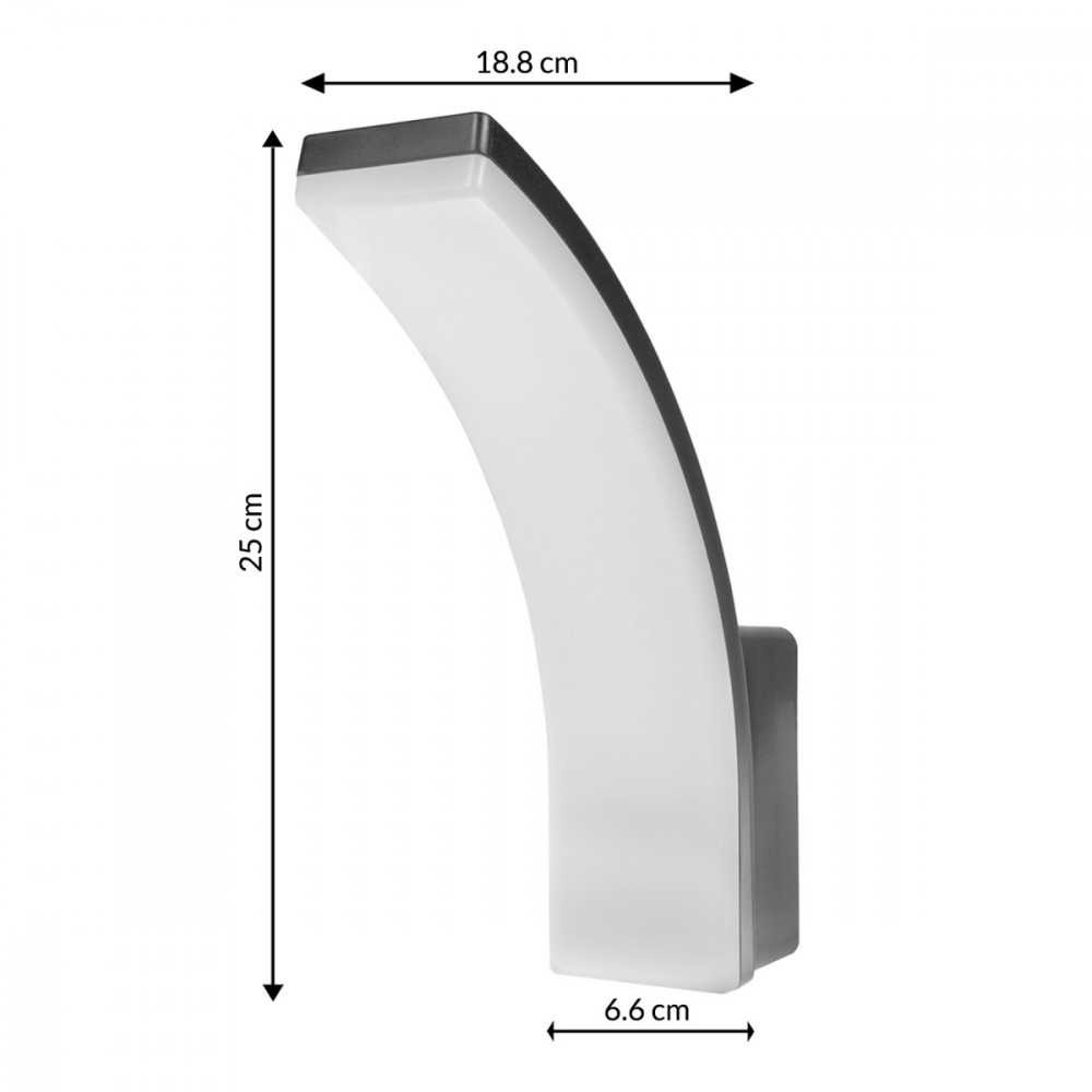 Sieninis šviestuvas Lampa LED Maclean,spalva pilka, 20W, IP65, 2750lm, barwa neutralna balta (4000K) MCE511 GR