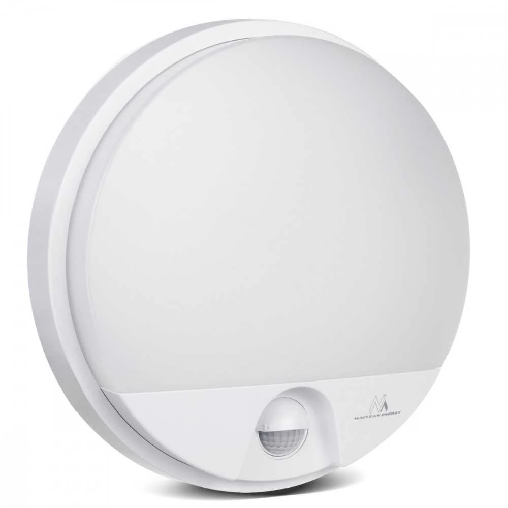 MACLEAN MCE291W LED lempa su infraraudonųjų spindulių judesio jutikliu, 15W IP54, baltos spalvos