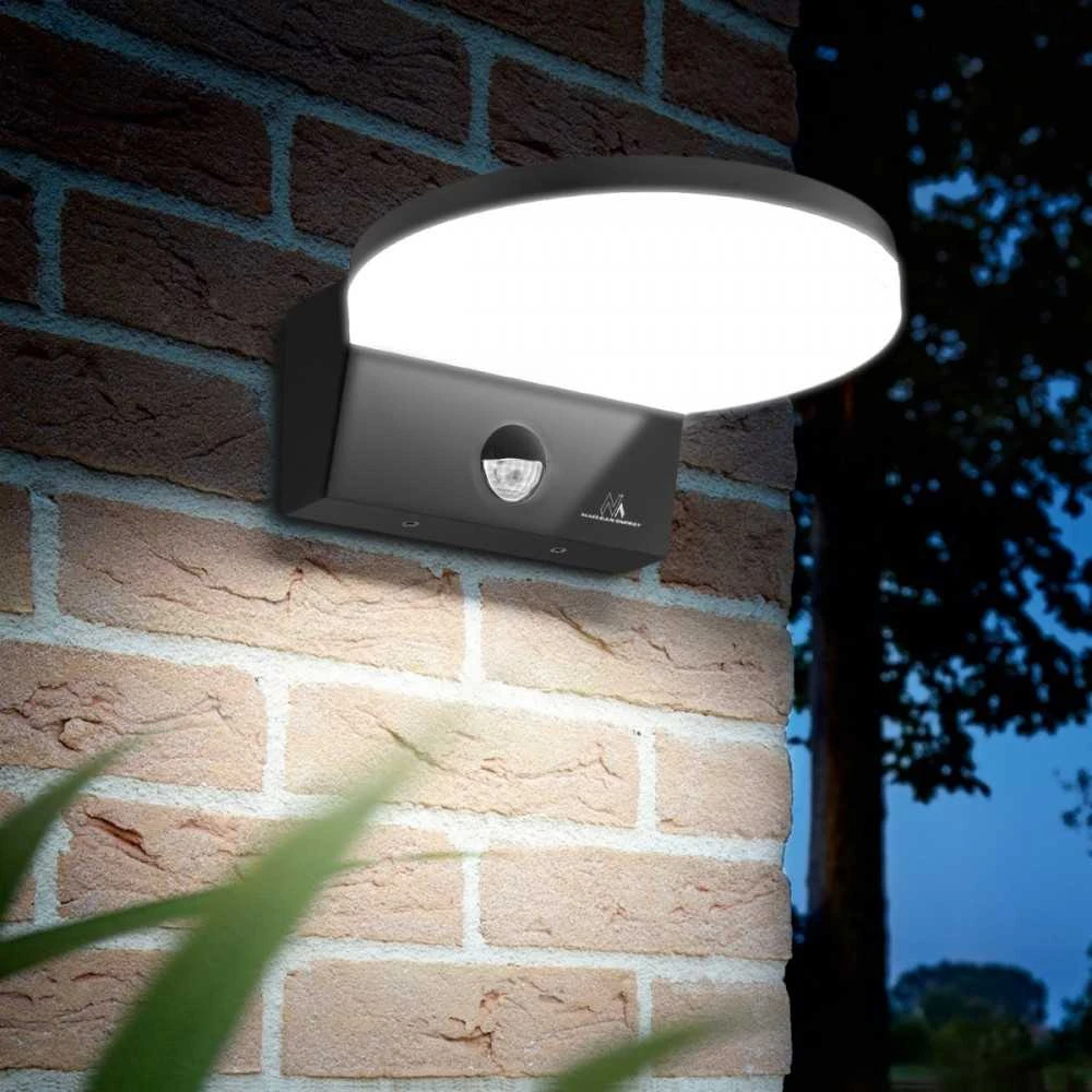Lubinis šviestuvas Lampa „Maclean“ LED šviestuvas su judesio jutikliu, PIR judesio jutiklis, pilkas, 15 W, IP65, 1560 lm, neutrali balta (4000 K) MCE344 GR