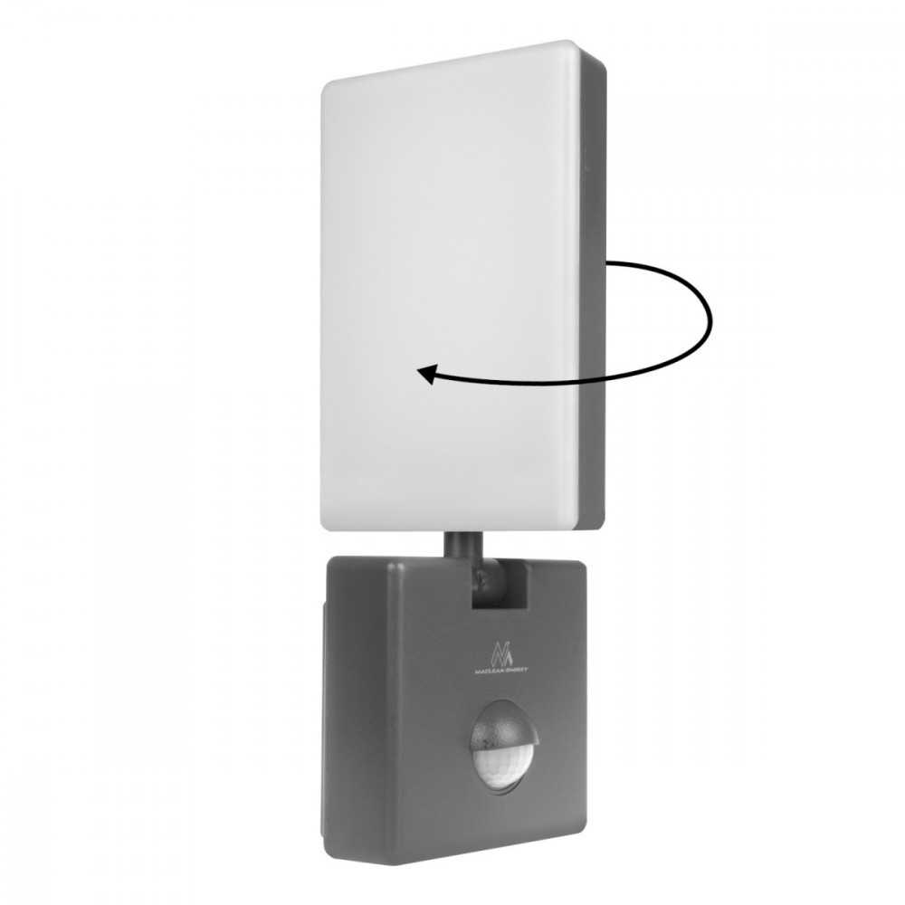 Lampa „Maclean“ LED šviestuvas su judesio jutikliu, PIR judesio jutiklis, pilkas, 10 W, IP65, 800 lm, neutrali balta (4000 K) MCE516 GR