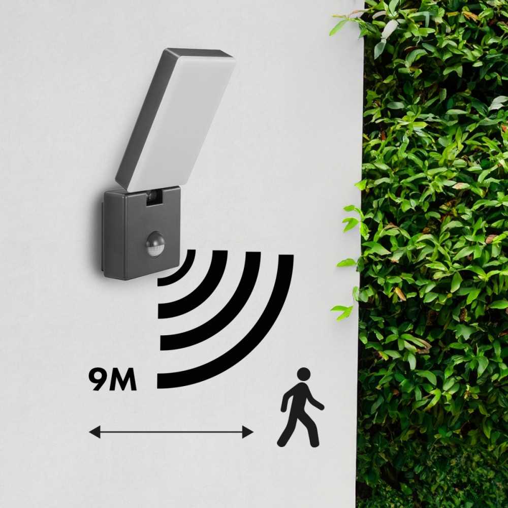 Lampa „Maclean“ LED šviestuvas su judesio jutikliu, PIR judesio jutiklis, pilkas, 10 W, IP65, 800 lm, neutrali balta (4000 K) MCE516 GR