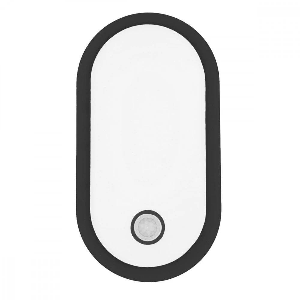 Lubinis šviestuvas Lampa LED su judesio jutikliu Maclean, PIR jutiklis, juoda, 10W/15/18W, IP65, galimybė keisti spalvą 3000/4000/6000K, MCE534 B