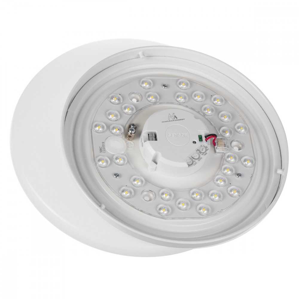 Sufitowa „Maclean“ LED jutiklinis lubinis šviestuvas, 5,8 GHz mikrobangų jutiklis, 4000 K, 12 W, 950 lm, IP44, MCE347