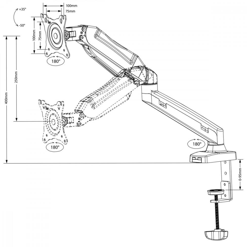 MACLEAN MC-860 Maclean MC-860 monitoriaus laikiklis 13 -27 8kg