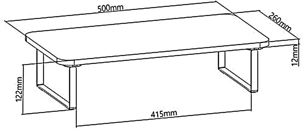 Maclean MC-933 monitoriaus/nešiojamojo kompiuterio stovas, maks. 20 kg (500x260x122mm)
