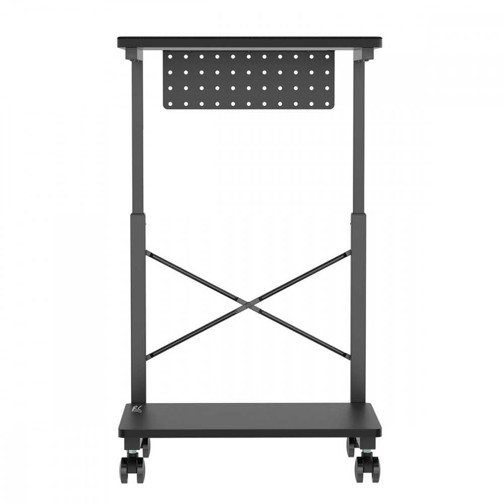 Podstawka „NanoRS“ vežimėlio stovas su ratukais CPU kompiuteriui su lentyna, maks. 80 kg, reguliuojamas aukštis 550–850 mm, RS430