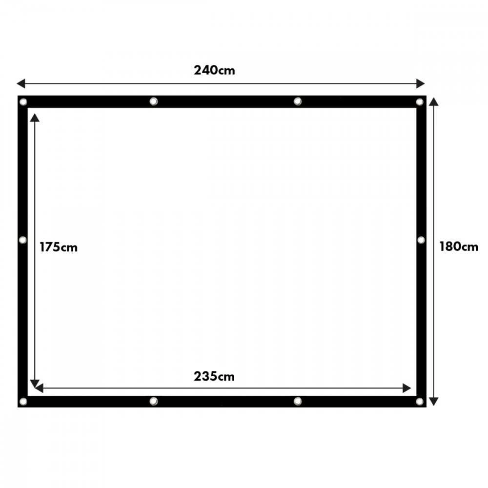 Maclean Projektoriaus ekranas, 120", 240x180cm, 25mm 4:3 border, tension hooks, MC-169