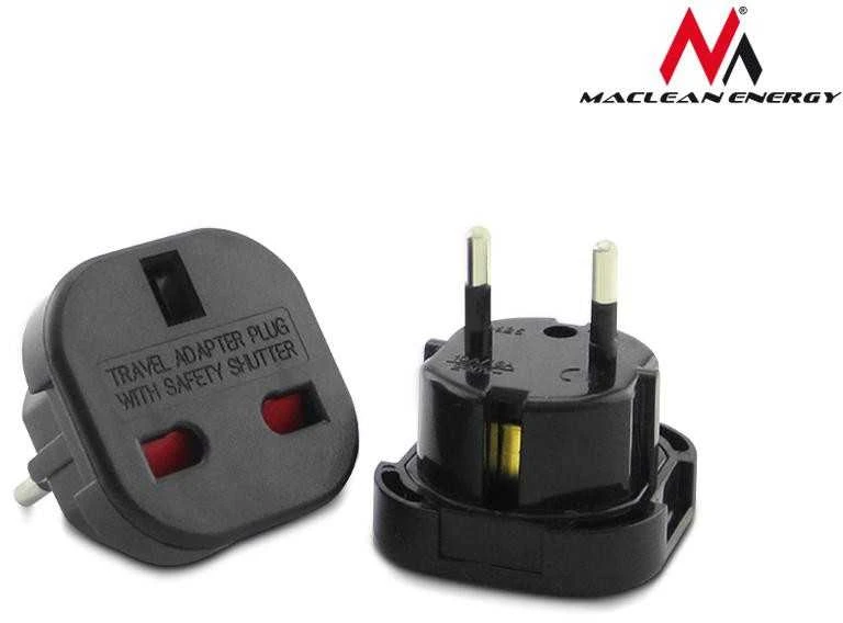 MACLEAN MCE72 Maclean MCE72 Plug Adapteris UK to EU juodas
