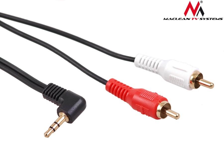 MACLEAN MCTV-825 Maclean MCTV-825 Jack Angled 90 to 2 RCA kabelis 3m juodas