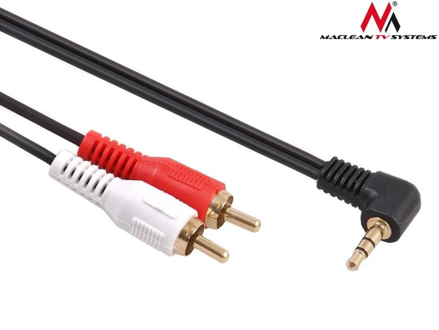 MACLEAN MCTV-824 Maclean MCTV-824 Jack Angled 90 to 2 RCA kabelis 1m juodas