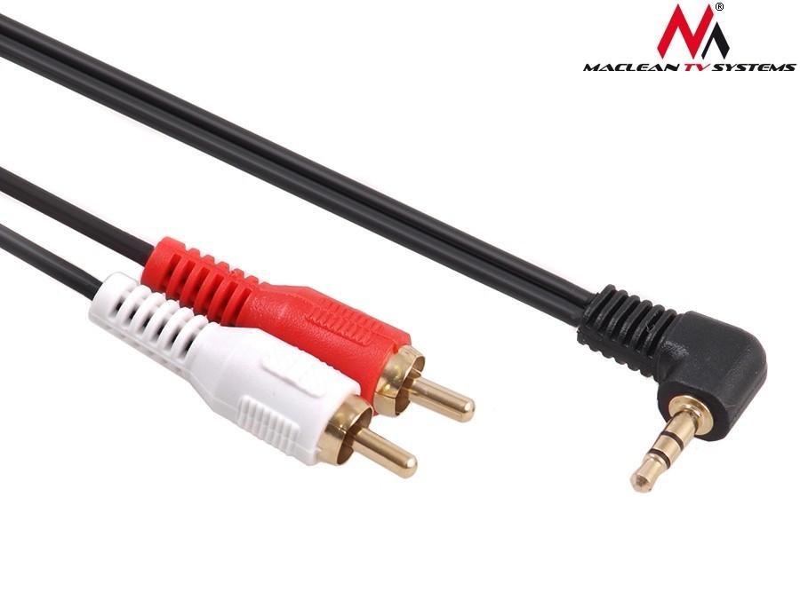 MACLEAN MCTV-825 Maclean MCTV-825 Jack Angled 90 to 2 RCA kabelis 3m juodas