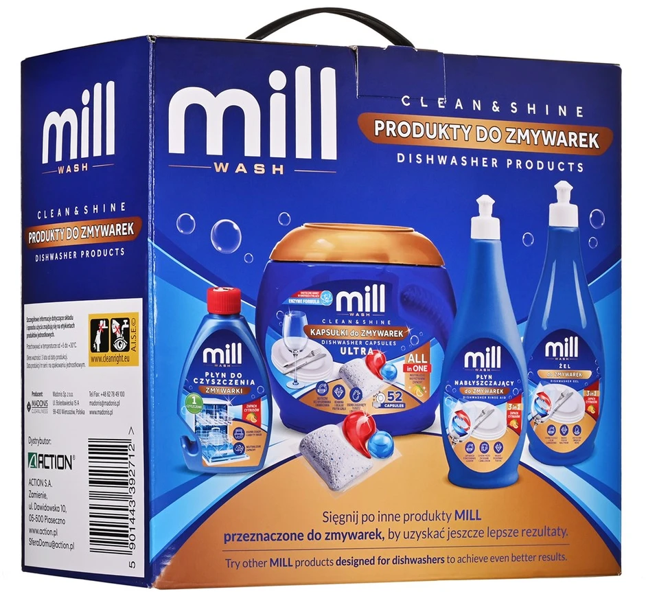 Madonis Mill indaplovė detergent set.