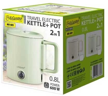 Elektrinis virdulys / travel pot Maestro MR-009 0.8 L 600 W (MR-009-MINT) Mint