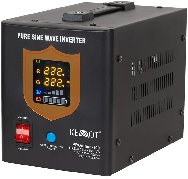 Nepertraukiamo maitinimo šaltinis 300W 12V/230VAC sinusas KEMOT - juodas
