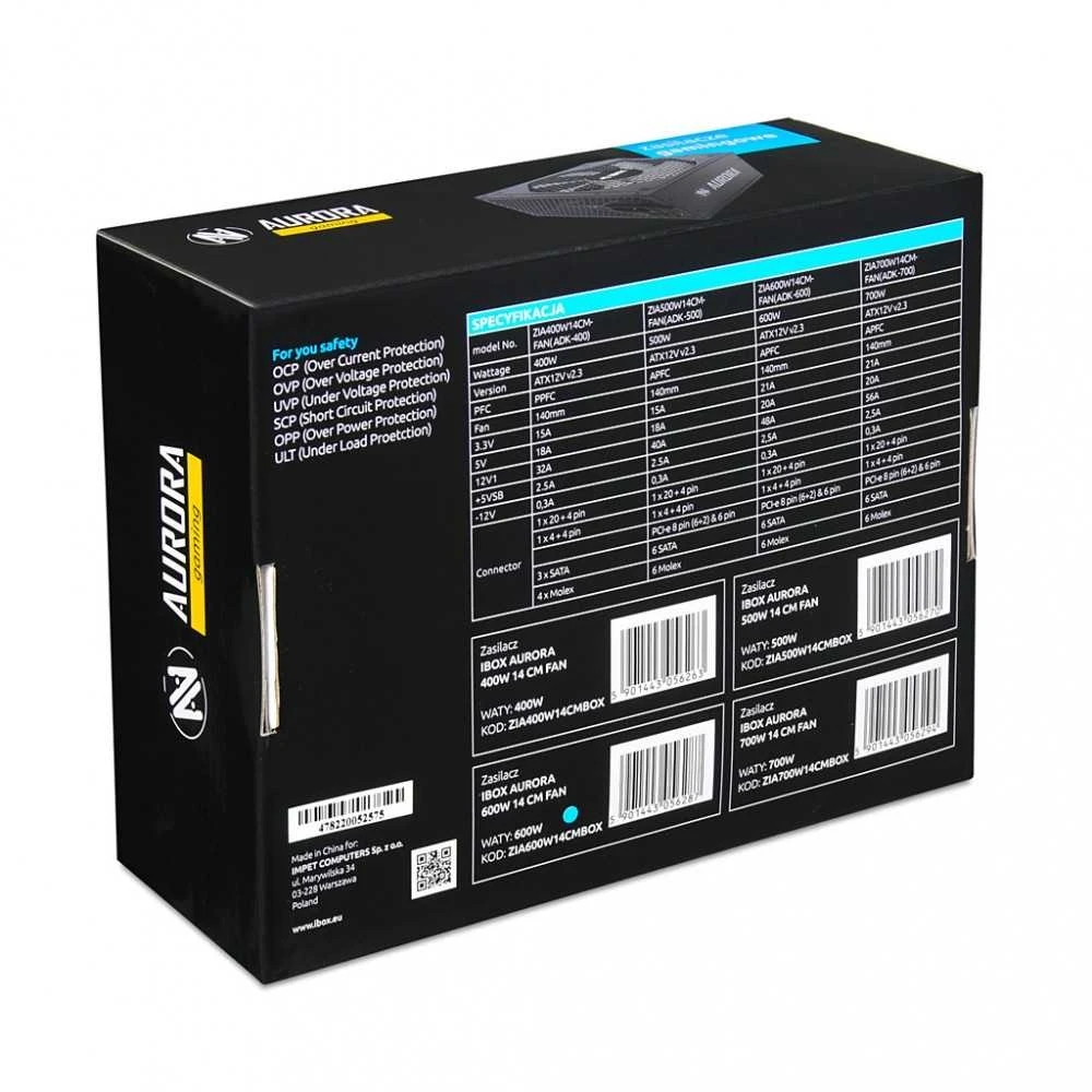 IBOX AURORA 700W 14cm ventiliatorius PSU GAMING