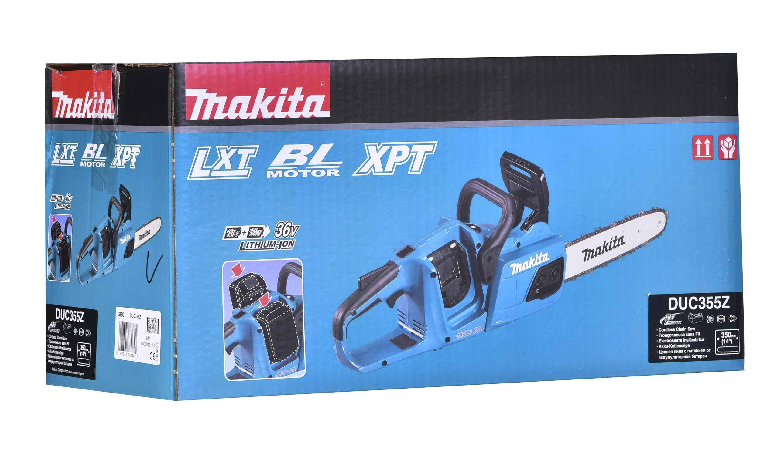 Grandininis pjūklas Makita DUC355Z 2x18V be akumuliatoriaus ir kroviklio
