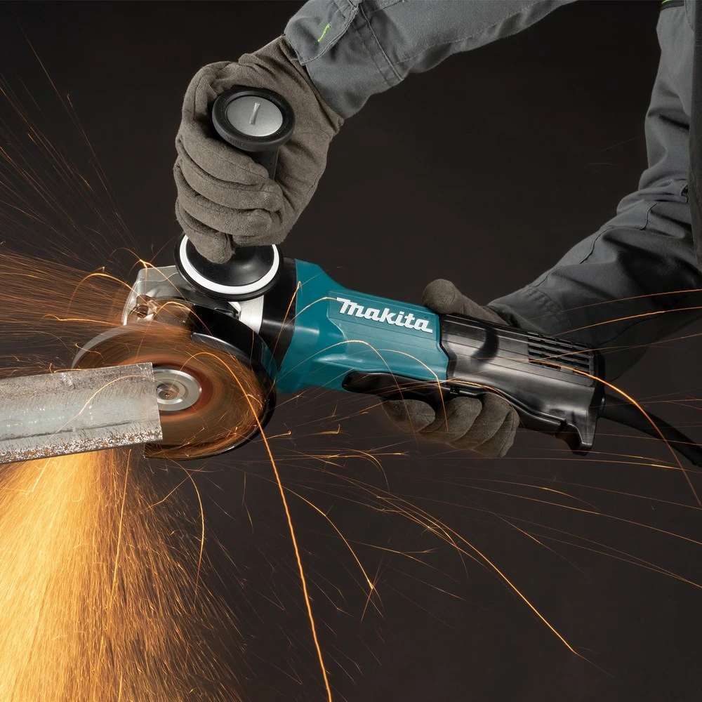 Makita GA5093X01 Kampinis šlifuoklis, 1900 W, 125 mm, SJS², AFT, Mechaninis stabdys, Svirtinis jungiklis, 2800-11500 min-1, antivibracinė šoninė rankena