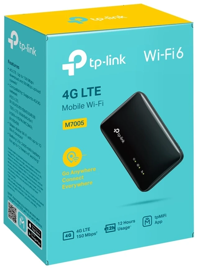 TP-LINK | 4G LTE mobilusis „Wi-Fi“ | M7005 | 802.11ax | MU-MiMO Ne | Antenos tipas Vidinė